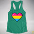 Pansexual Pride 8-Bit Pixel Heart Racerback Tank - Kelly Green